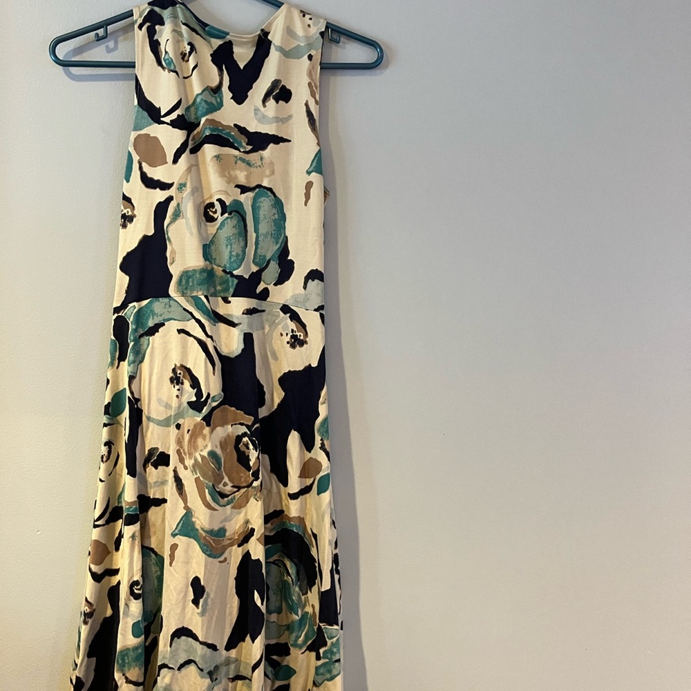 Banana Republic Floral Maxi Dress - Cream, Black, Teal